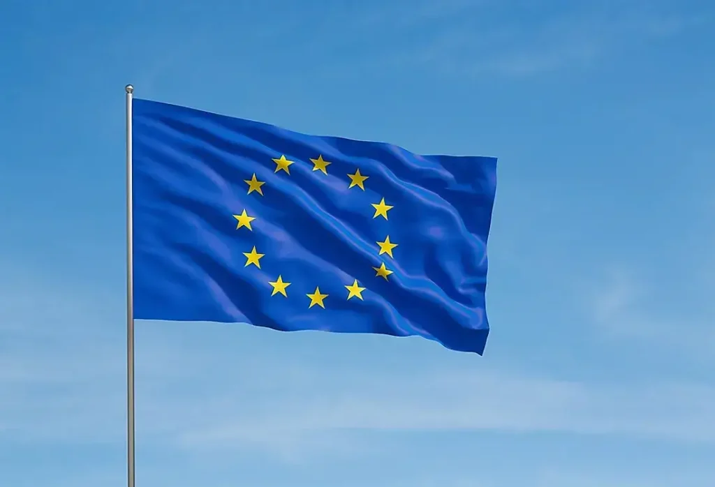In this picture a flag of european unioun countries is shown.